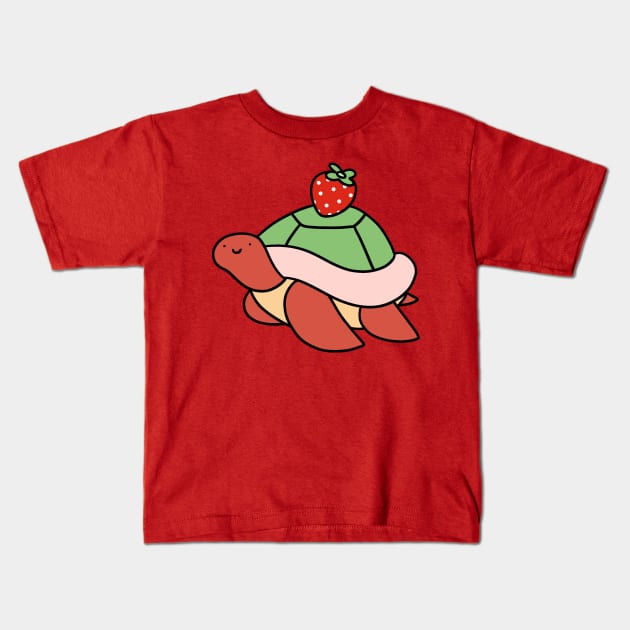 Strawberry Turtle Kids T-Shirt by saradaboru